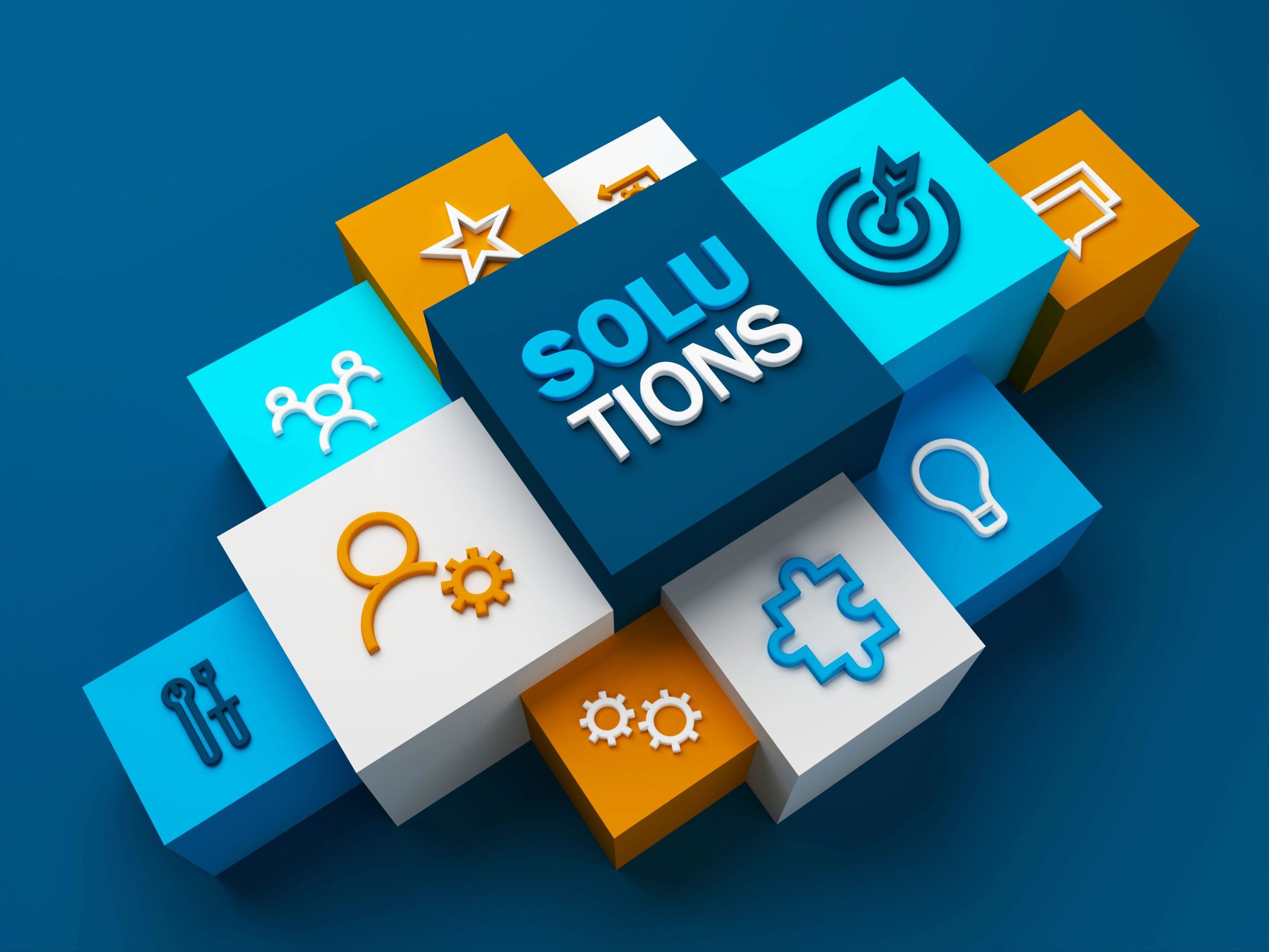 Perspective view of SOLUTIONS business app