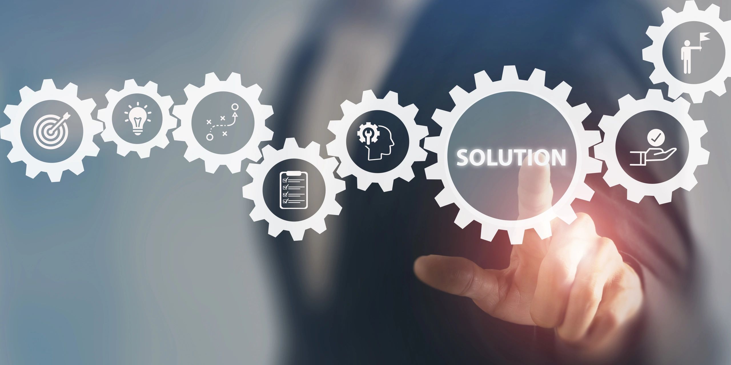 Business solution concept app interface